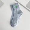 Calcetines de Primavera y Verano para Mujer, Calcetines de Media Pantorrilla, Calcetines de Algodón Peinado con Bordado Floral, Calcetines para Mujer Anti-Olor y Absorbentes de Sudor, Calcetines para Mujer al por Mayor de Zhuji