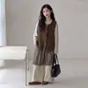 Conjunto retro de tres piezas estilo japonés para niñas, chaleco de otoño, camiseta, pantalón de falda a cuadros, atuendo en capas, moderno