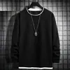 Sudadera de punto gofre para hombre, top de otoño de estilo ins moderno para primavera y otoño, camiseta básica casual, disponible en varios colores
