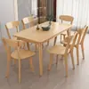 Mesa de jantar nórdica em madeira maciça, design minimalista moderno, estilo de luxo leve, formato retangular, conjunto de mesa e cadeiras estilo japonês, adequado para uso doméstico e apartamentos pequenos