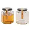 Venta al por mayor de fábrica botella de miel de seis caras transparente Botella para pepinillos botella para conservas botella de vidrio para mermelada botella para salsa de chile puede ser