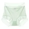 Pantaletas de triángulo para mujer 8442, de tiro alto, tacto frío de seda helada, con ribete de encaje, semitransparentes, de secado rápido, amigables con la piel, que realzan la figura tridimensional
