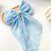 Pinza para el pelo con lazo de satén popular transfronterizo, pinza de resorte grande, color sólido, para la parte posterior de la cabeza, accesorios para el cabello para mujer