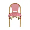 Mesa y Silla de Estilo Francés para Exterior Balcón Silla de Ratán Silla de Ratán Juego de Tres Piezas Cafetería Tienda de Té con Leche Casa de Huéspedes Silla de Comedor Vintage para Exterior