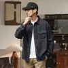 Camisa clásica de mezclilla azul para hombre, marca de moda nueva de otoño 2026, chaqueta casual de trabajo elegante y holgada, al por mayor