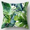 Funda de almohada de piel de durazno con hoja de planta tropical, juego de fundas de almohada con dibujo, funda de cojín para sofá al por mayor