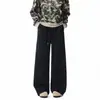 Calça Jogger Esportiva Casual de Perna Reta Estilo Americano para Homens e Mulheres, Tendência Primavera e Outono Marca Nova Versátil Solta de Perna Larga Moda Calças Longas