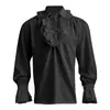 Ropa Nueva Estilo Primavera y Otoño 2026 Camisa Gótica Medieval para Hombre Capa Interior para Mujer Top de Color Sólido Manga Larga Ropa de Comercio Exterior