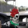 Decoraciones Acrílicas 2D de Calavera y Rosa para Halloween Colgantes para Coche Decoraciones Transfronterizas de Productos Nuevos