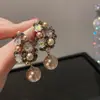 Pendientes de Perla de Circonita de Moda de Aguja Plateada Pendientes de Botón Retro de Lujo Ligero de Nicho Francés Pendientes Nuevos 2026