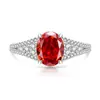 Anillo de Piedra Preciosa de Colores Corte Hielo Huevo de Paloma para Mujer, Anillo con Forma de Huevo de Diamante de Alto Carbono Súper Brillante, Venta al por Mayor por Dropshipping en Transmisión en Vivo