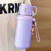 Tampa de Aço Inoxidável 316 para Caneca Térmica Caneca Térmica Grande Capacidade Copo de Água para Estudante Alta Aparência Alça de Corda Portátil Copo de Água Copo de Alta Qualidade