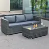 Sofá de Ratán para Exteriores, Impermeable, Protección Solar, Ocio, Silla Doble de Ratán de Hierro Forjado, Juego de Muebles para Exteriores, Balcón, Aire Libre