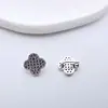 Fecho de Coração em Cobre Banhado a Ouro com Microincrustação de Zircônia Pulseira com Contas de Cristal Fecho de Ponta Acessórios para Joias DIY