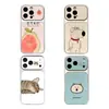 Adecuado para Apple para Transformar Instantáneamente en 18Promax Pareja Dibujos Animados Fruta Gato y Perro Fundas para Teléfono iPhone, Fundas Suaves y Duras, Personalización UV