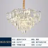 Lustre longo de cristal multicamadas ondulado, luxo leve, adequado para loft de pé-direito duplo, villa e salão grande, luminária oca de ferro