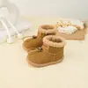 Botas de Nieve Estilo Coreano para Bebé Niña, Zapatos para Niños Pequeños de Suela Suave, Modernos y Versátiles, Botines Cortos Cálidos de Invierno con Forro de Felpa para Niños, Modernos