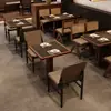 Restaurante Chino Viento de Montaña y Campo Restaurante de Cocina Hunan Mesa de Comedor de Piedra Caliente Restaurante de Catering Celebridad de Internet Mesa y Sillas de Mimbre Tejido de Madera Maciza Comercial