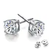 Pendientes elegantes, versión coreana, joyería de plata linda, pendientes de garra de cuatro puntas, pendientes chapados en plata, unisex