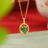 Yuebao Jewelry S925 Prata Esterlina Banhado A Ouro Jade Retro Novo Estilo Chinês Estilo Nacional Pingente De Macarrão De Ovo De Bambu Pingente De Prata Oco