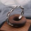 Nuevo Brazalete Retorcido de Tres Hilos de Plata Tailandesa Versión Coreana Simple Lujo Ligero Versátil Abierto para Mujer Moderno