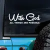 Pegatinas para Coche de Comercio Exterior Transfronterizo con Dios Todo es Posible Pegatinas de Letras en Inglés para Carrocería de Coche