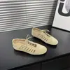 Zapatillas de Entrenamiento Alemanas Huecas Estilo Retro de Moda para Mujer, Nuevas de Verano 2026 Zapatos Planos Casuales Versátiles con Cordones