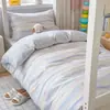Conjunto de três peças estampado de algodão puro de alta qualidade estilo Ins para dormitório estudantil, lençol de solteiro e lençol com elástico de algodão, atraente