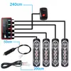 Red para coche Luz diurna uno arrastra cuatro 6 LED control remoto inalámbrico luz estroboscópica camión lateral luz de advertencia roja y azul