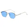 Gafas de Sol Poligonales Sin Marco Trendy 2025 Gafas de Sol Sin Marco con Borde Cortado Gafas de Sol de Moda de Alta Gama