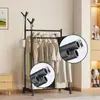 Secador de Roupas Simples de Duas Hastes Doméstico Transfronteiriço Porta-Objetos Cabideiro de Chão para Quarto Cabideiro Porta-Sapatos e Chapéus