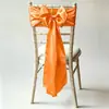 Tela para respaldo de silla de satén de imitación al por mayor de fábrica, cinta de satén específica para hotel, lazo de banderola floral para respaldo de silla de banquete de bodas