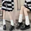 Calcetines de Punto Blancos Grises Calcetines para Pantorrilla Otoño Invierno Cálidos Japoneses JK Zapatos Pequeños de Cuero Lolita Calcetines Caídos Piernas Gruesas Hacen que las Piernas Parezcan Más Delgadas