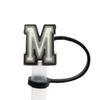 Série de letras pretas transfronteiriça tampa de silicone para poeira de canudo 8/10mm decoração de tampa de poeira de canudo atacado