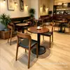 Mesas e Cadeiras Usadas para Cafeteria Loja de Chá com Leite Mesas Redondas Pequenas para Loja de Confeitaria e Panificação Mesas e Cadeiras de Madeira Maciça para Catering Refeições Simples Lanchonete