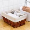 Cesta de Armazenamento de Vime Cesta de Armazenamento de Mesa Cesta de Armazenamento de Vime para Roupas e Brinquedos Armazenamento de Vime Cesta de Armazenamento de Mesa para Casa