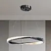Araña de sala de estar de lujo ligero minimalista italiano, luz principal circular creativa de diseñador Bauhaus de 6 piezas para el pasillo, aluminio, otros materiales no especificados