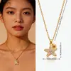 Collar de Estrella de Mar y Concha con Diamantes Completos Estilo Vacaciones Transfronterizas para Mujer, Accesorios del Sudeste Asiático Minimalistas de Lujo Nicho Microincrustados Venta al por Mayor