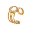 Anillo apilado de acero inoxidable con sensación de nicho simple geométrico INS moda OL14K anillo de acero de titanio y oro una generación de cabello