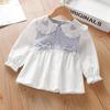 Camisas de Manga Larga para Niñas 2025 Nuevos Tops Versátiles de Primavera y Otoño para Bebés Ropa Exterior a la Moda Estilo Coreano Ropa de Otoño
