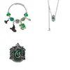 Venta Caliente Transfronteriza Harry Potter Casa Slytherin Serpiente Conjunto de Pulsera Pendientes Broche Collar En Stock Mayoreo