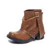 Botas Western para Mujer, Botines con Tacón Cuadrado Grueso, Estilo Europeo y Americano, Correas con Hebilla, Estilo Callejero Versátil de Moda, Tachonadas, Adecuadas para Ir al Trabajo y Uso Diario, Botas de Caña Ancha