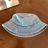 Sombrero de Pescador de Mezclilla Lavado Retro con Lazo para Mujer Verano Ala Ancha Circunferencia de Cabeza Grande Disimulando la Cara Sombrero de Copa Pequeña Sombrero de Protección Solar