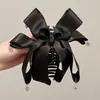 Presilha de Cabelo Rosa de Cetim Estilo Coreano para Rabo de Cavalo Completo, Grampo de Cabelo de Pérola de Alta Qualidade, Acessório de Cabelo Versátil para Mulheres
