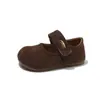 Zapatos Mary Jane Retro de Gamuza para Niñas 2026 Otoño Nueva Llegada Sistema de Color Merade Estampado de Leopardo Zapatos de Princesa Mocasines