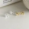 Pendientes de Plata Pura 999 con Lazo y Ponis para Mujer, Sencillos y Elegantes, Diseño Dulce y Lindo, Pendientes de Moda 0726A