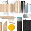 Fabricantes de herramientas de modelado de esculturas de arcilla de cerámica de cinco piezas, herramientas de cerámica blanda, venta al por mayor