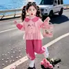 Conjunto de Ropa de Otoño para Niñas 2026 Nuevo Estilo Dulce Ropa con Cuello de Muñeca Infantil Conjunto Elegante de Dos Piezas para Niña Pequeña Primavera y Otoño