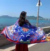 Lago Salado Chaka Noroeste Grande Turismo Estilo Étnico Bufanda Bufanda Nueva de Verano para Mujer Playa Marina Chal Protector Solar Delgado
