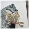 Nova bolsa de celular com cordão de design de nicho transfronteiriço, bolsa tipo balde simples e leve, bolsa de ombro transversal para atividades ao ar livre estilo coreano para mulheres